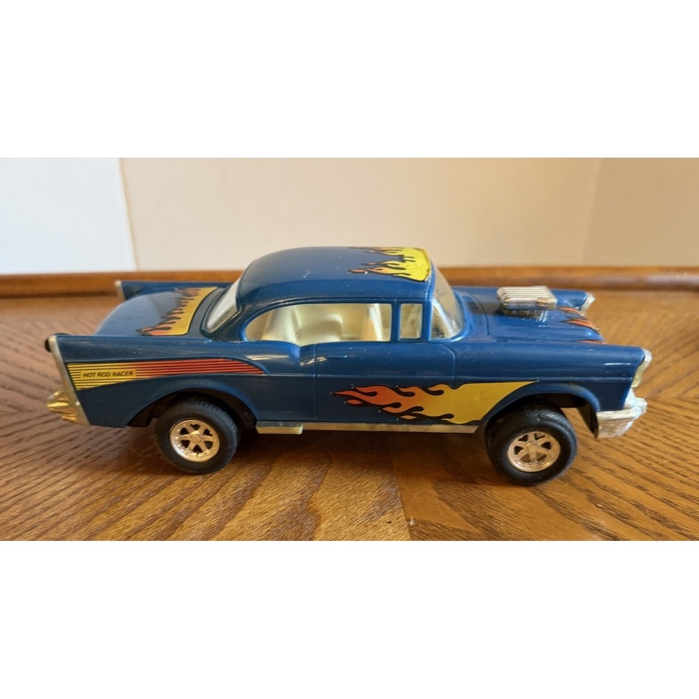 Vintage YCT Pull String Car CHEVY HOT ROD Racer Toy Car